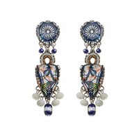 Earrings Ayala Bar Woman Blue Domes in Metal Alloy Cristallo R2418